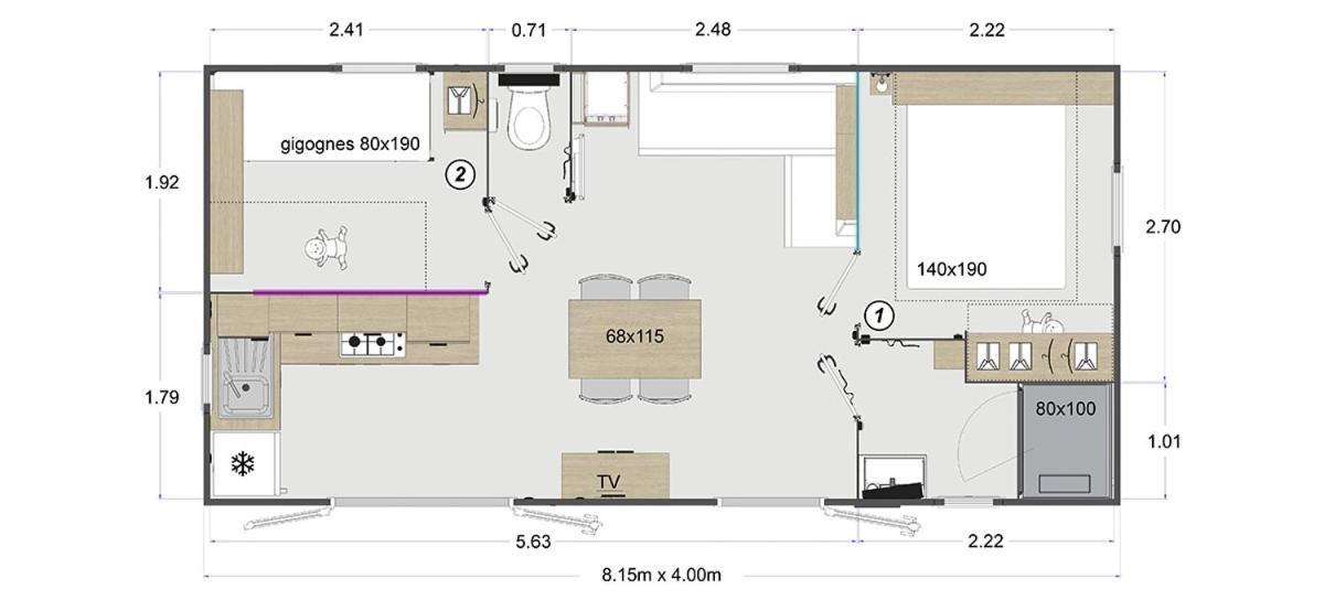 Mobil Home - Domaine Du Vieux Moulin Saint-Julien-en-Born Eksteriør billede